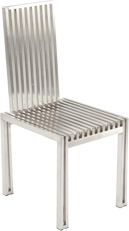 The Brushed Stainless Steel Dining Chair Amazon Co Uk Home Kitchen