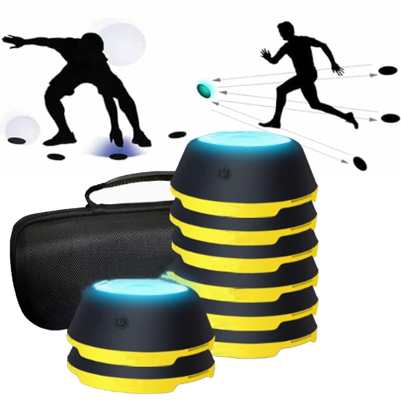 LjyAeono Reaction Training Led Lights, Agility Reaction Training Lights, Smart Lights, Improve Reaction Time, Fitness, Speed and Agility for Gyms, Sports Facilities 8Lights