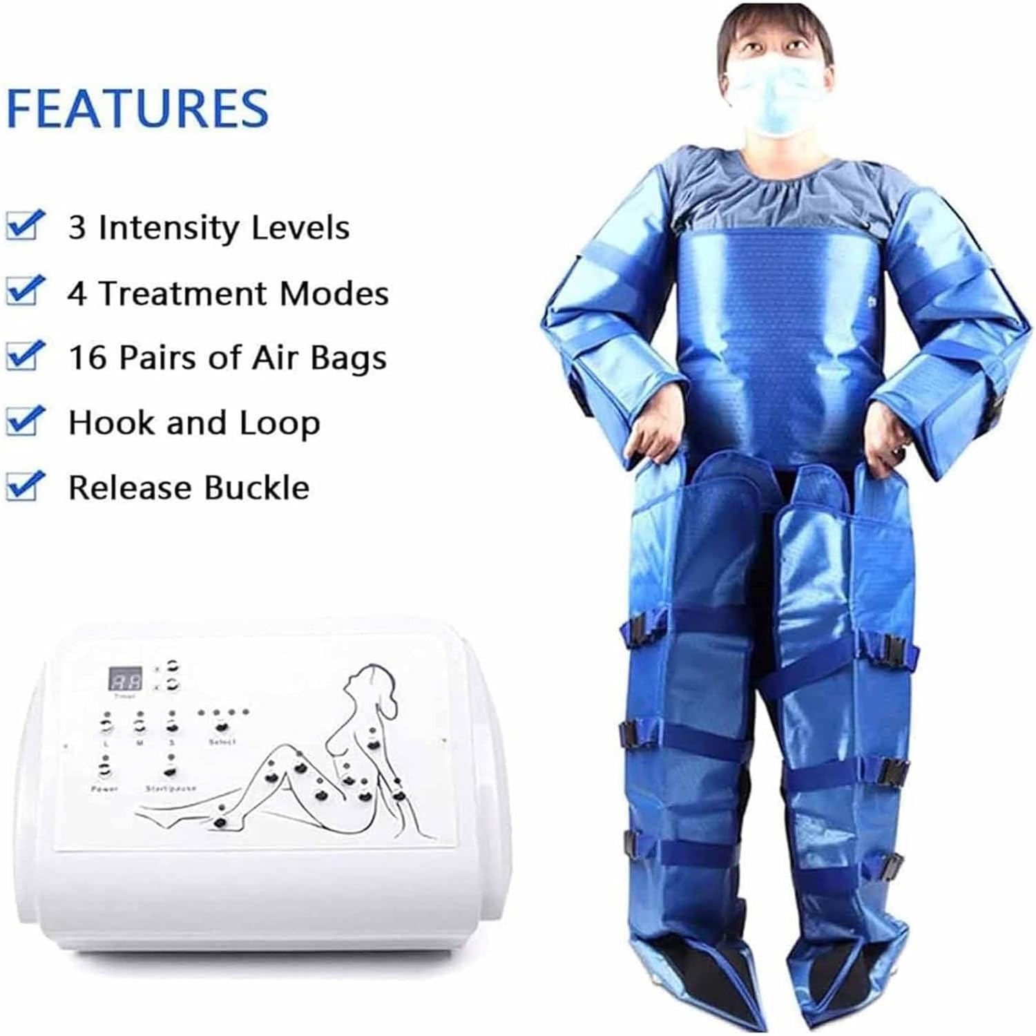 Massaggiatore Drenante Linfatico Tutto Il Corpo, Strumento Bellezza E Dimagrimento – Massaggiatore Pneumatico A 16 Airbag (Pressoterapia) per Dimagrimento Corporeo, Rilassamento Muscolare