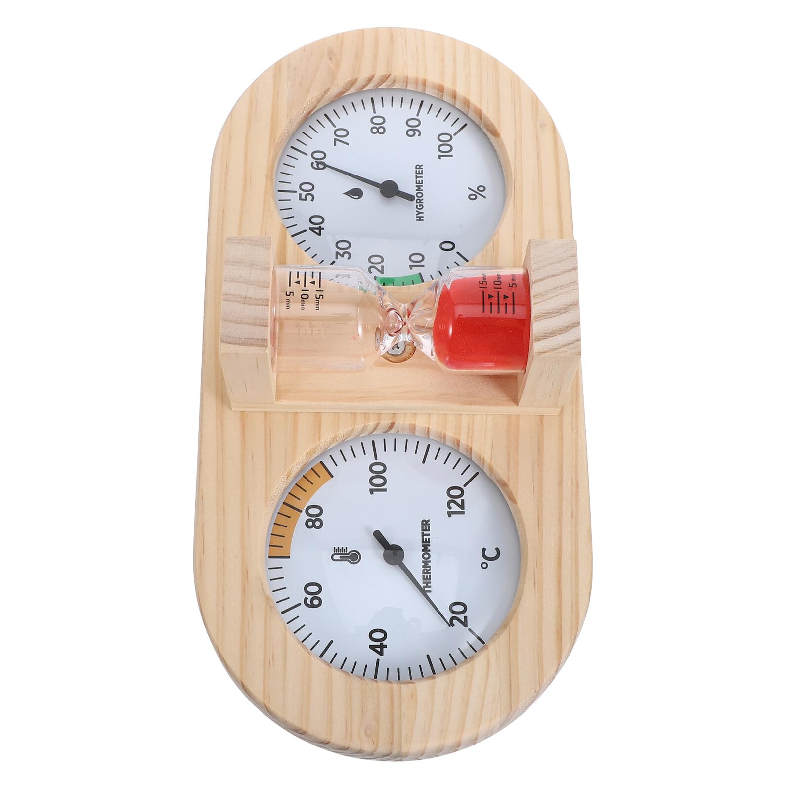 Sauna Analogowy Higrometr i Termometr z Czerwonym Mechanizmem Klepsydry Do Monitorowania Temperatury i Wilgotności Saunie Łazience Spa i Hotelu