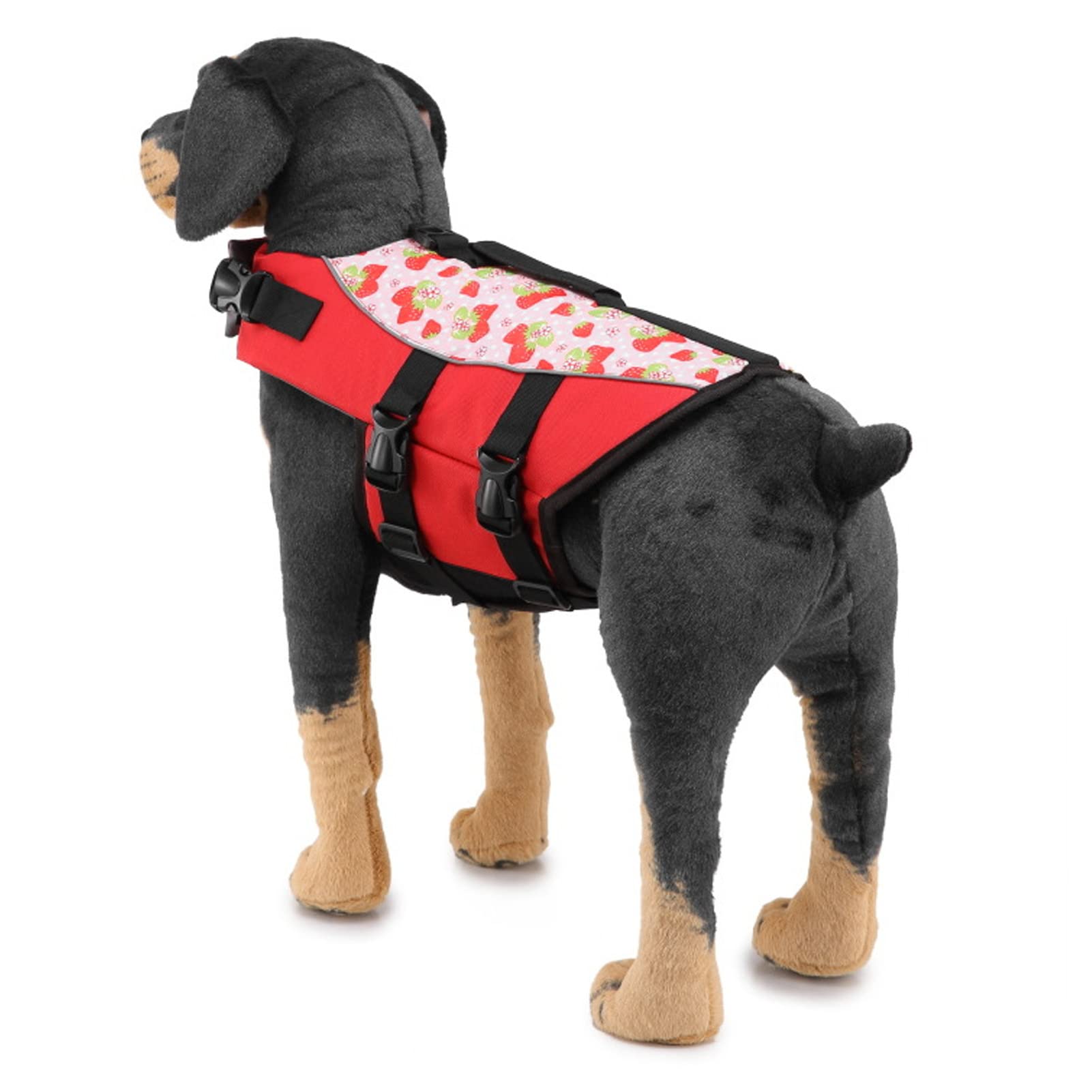 Dog Life Jacket, Dog Life Vest, Adjustable Tear Resistant Safe Dog Swimming Safety Vest High Flotation with Back Handle for Swimming Boating (L)