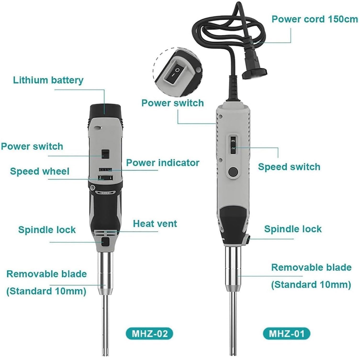Homogeneizador Portátil De 0,5-250 Ml, Homogeneizador De Tejido Celular De Alta Velocidad para Laboratorio, 6 Velocidades Ajustables, Carga De Mezcla, Carga De Charge 10mm+8mm