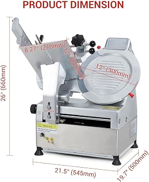 Professional 550w Commercial Meat Slicer, Automatic Double-motor Food Cutter, Adjustable Thickness 0-15mm, Low Noise For Restaurants & Butcher Shops
