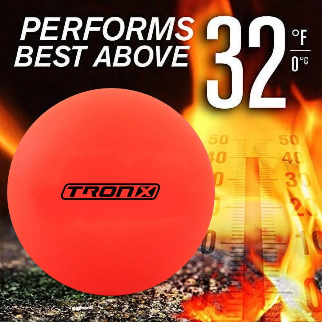 TronX Lot de 12 balles de hockey de rue - Faible rebond - Orange - Officiel Street Roller DEK