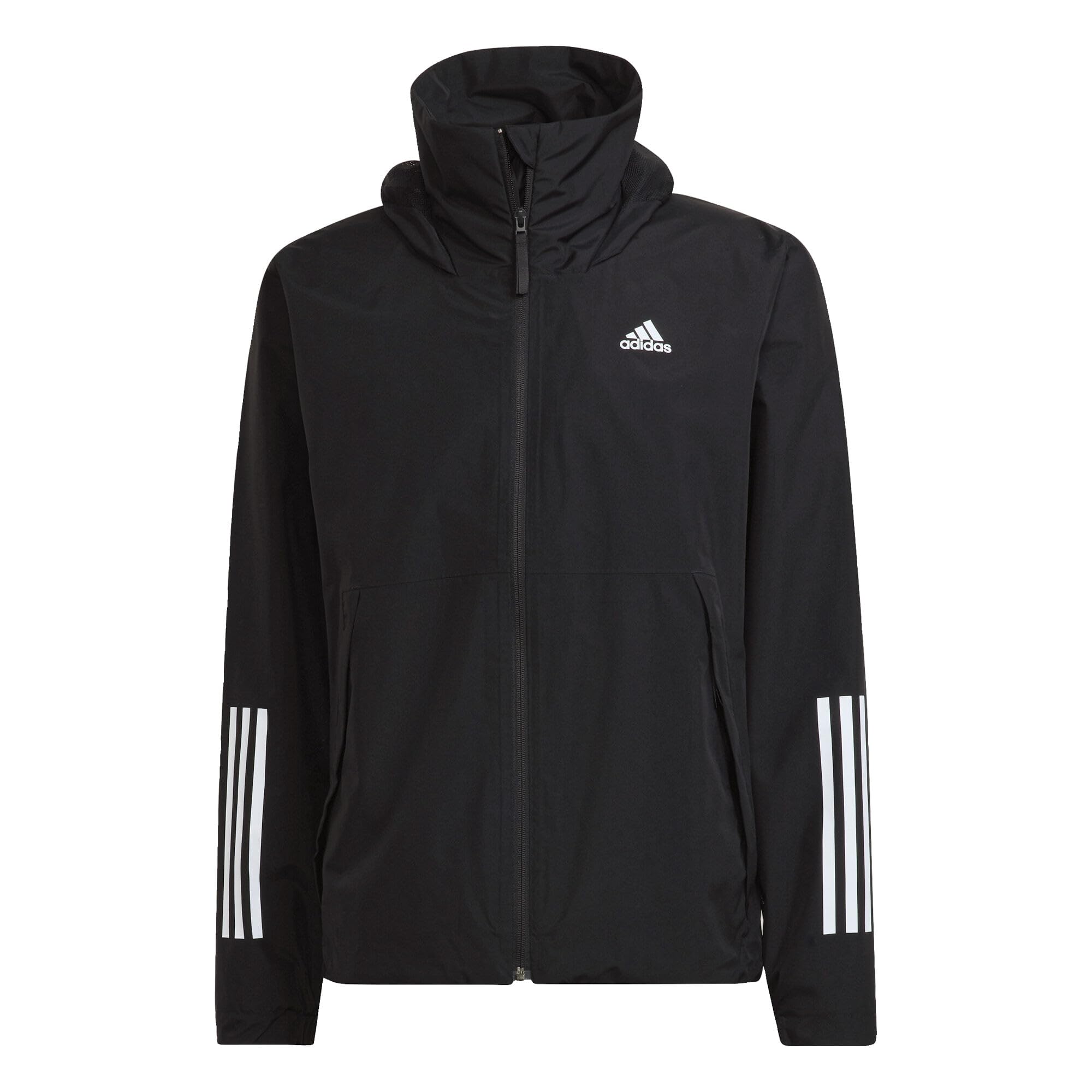adidas Men's BSC 3-Stripes RAIN.RDY Jacket, Black, L