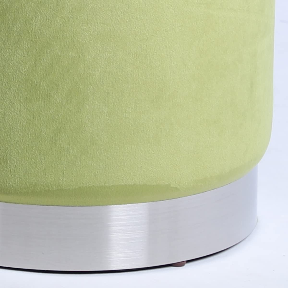 Yellowshop | Set 2 Pouf contenitore in velluto base metal Pelin Grigio chiaro, Lavanda, Nero, Verde acido (Verde acido)