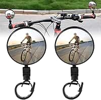 2 unidades de espelhos retrovisores para bicicleta, guiador de bicicleta com rotação de 360 ° ajustável Espelho amplo angular leve para mountain bike, bicicleta de estrada, bicicleta urbana