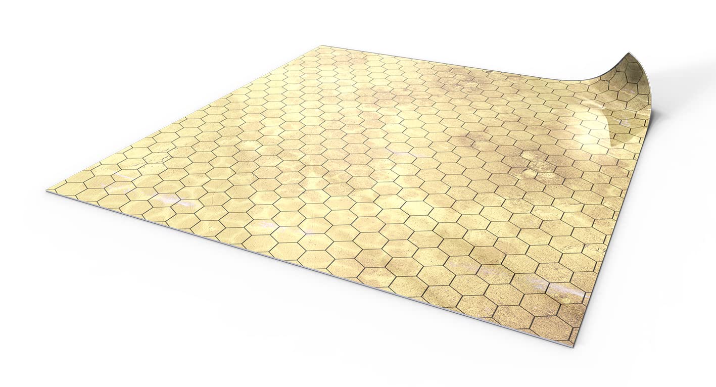 RPG - Tappetino estintore a secco, 50 x 50 cm, motivo: papiro (esagonale)