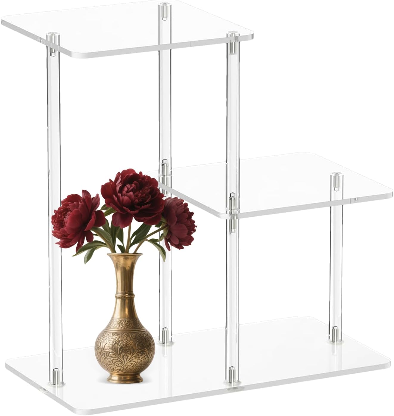 アクリル エンドテーブル - 3段小型ナイトスタンド - ホーム家具 収納棚 ホール 玄関 寝室 リビング オフィス バスルーム用