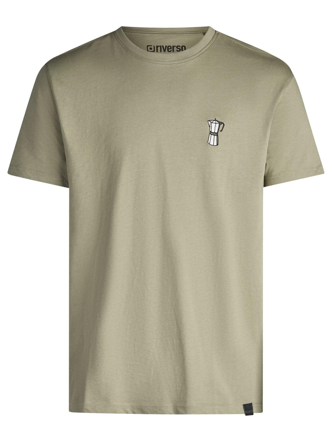 riverso Tshirt Herren Regular Fit RIVJay 3er Set Pack Besticktes T-Shirt | Rundhals Kurzarm Sommer Tee Shirt Stick Schwarz Grau Weiß Grün S M L XL XXL 3XL 4XL 5XL