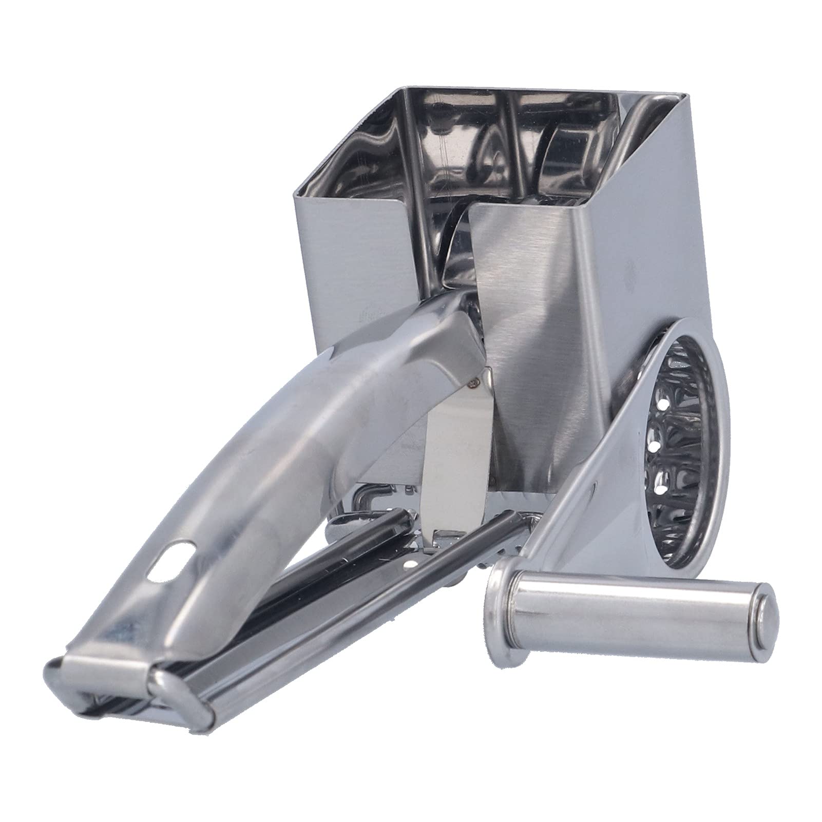 Râpe à Fromage Poignée Rotative en Acier Inoxydable Déchiqueteuse pour Ménage Poulet Fromage Noix Noix