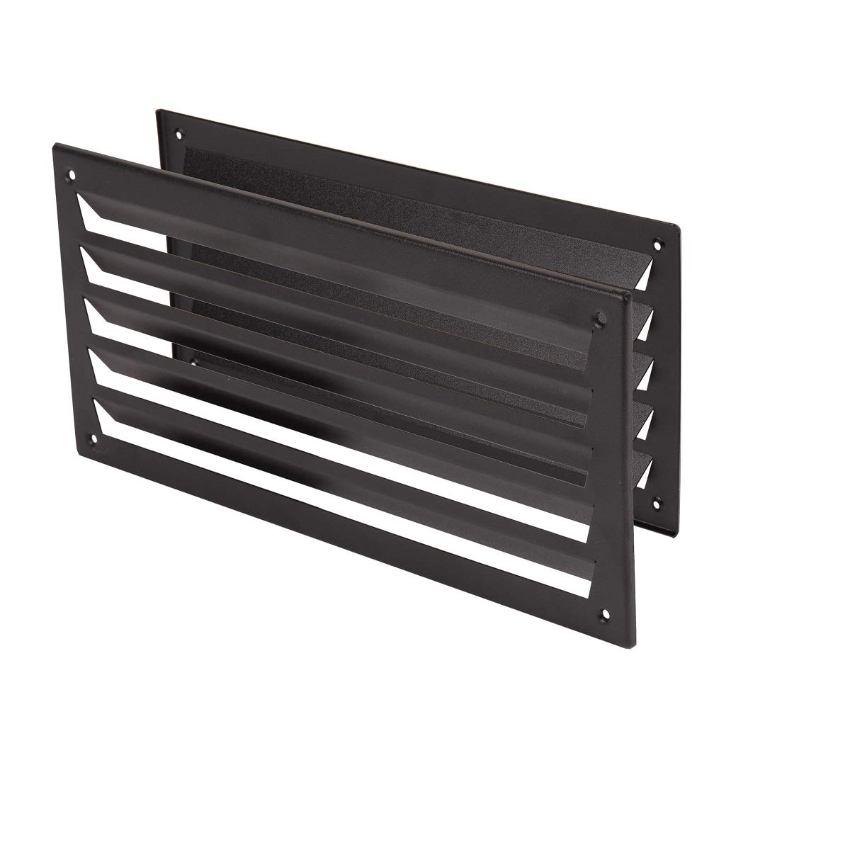 MS Beschläge 1 paire de grilles d'aération de porte en aluminium noir RAL9005 revêtu par pulvérisation 33 x 157 mm