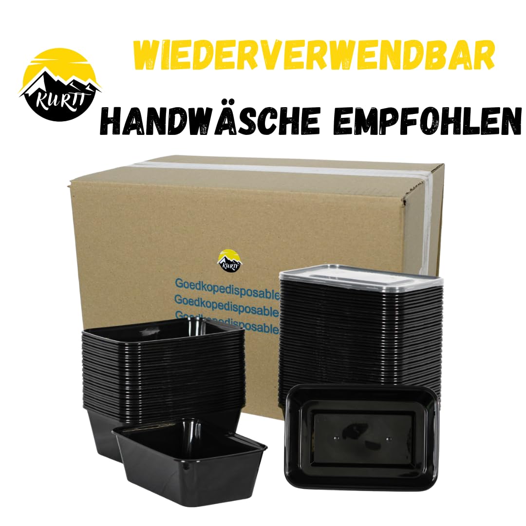 KURTT Maaltijdbakjes, 1-voudig - 50 stuks, magnetronbakjes - 750 ml/26oz - vershoudbakje - plastic bakje - magnetronbestendig, vaatwasmachinebestendig en herbruikbaar, klik dekselsluiting, BPA vrij KURTT Maaltijdbakjes, 1-voudig - 50 stuks, magnetronbakjes - 750 ml/26oz - vershoudbakje - plastic bakje - magnetronbestendig, vaatwasmachinebestendig en herbruikbaar, klik dekselsluiting, BPA vrij