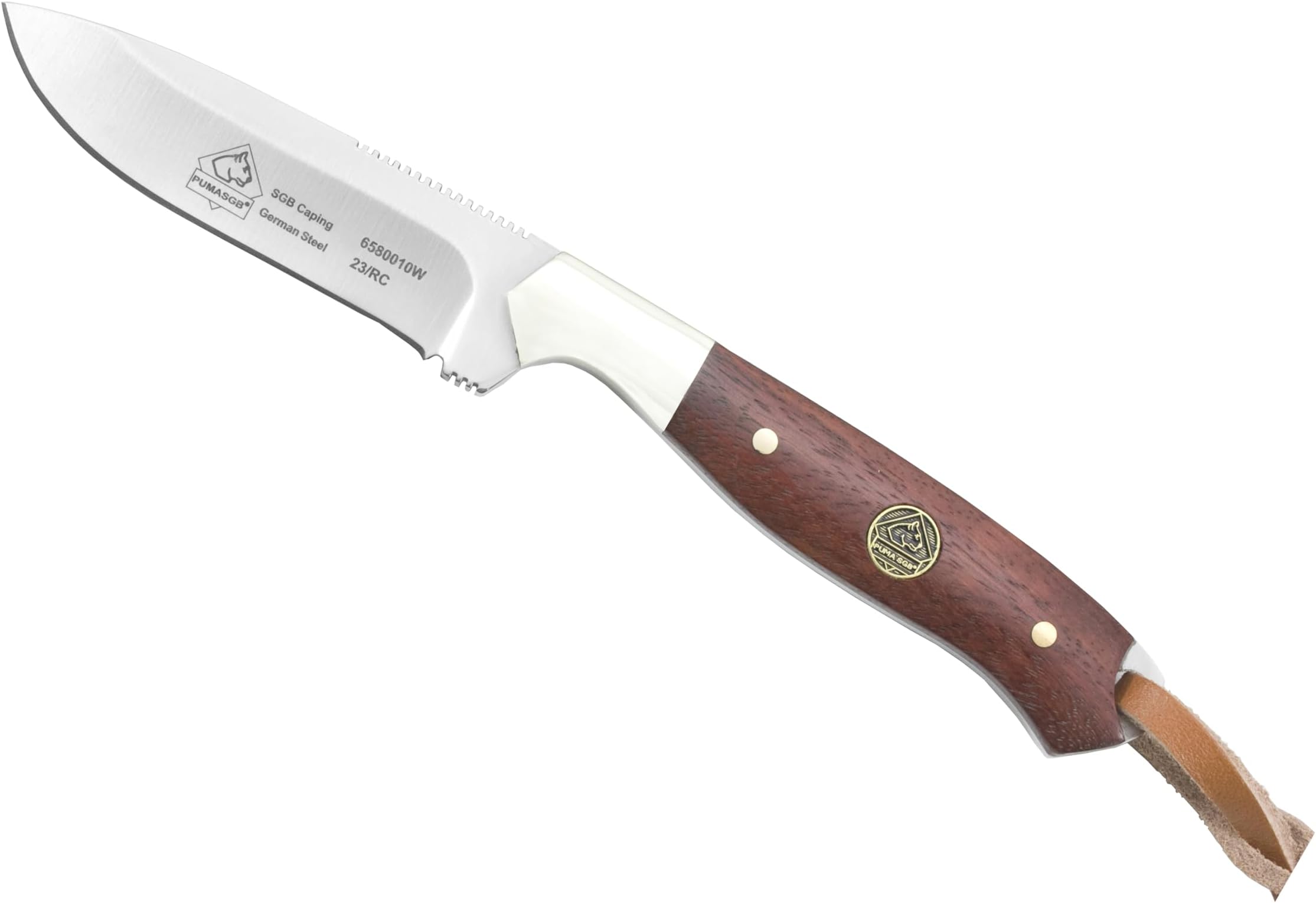 Puma SGB Caping Jacaranda Wood Knife with Leather Sheath