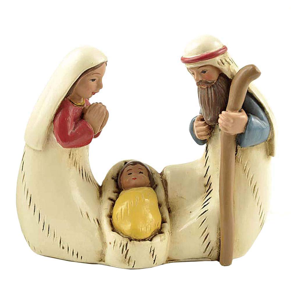 Holy Family Statue, 2.56" Tall Mary Joseph and Baby Jesus, Christmas Decoration, Religious Gift, Good for Collection.