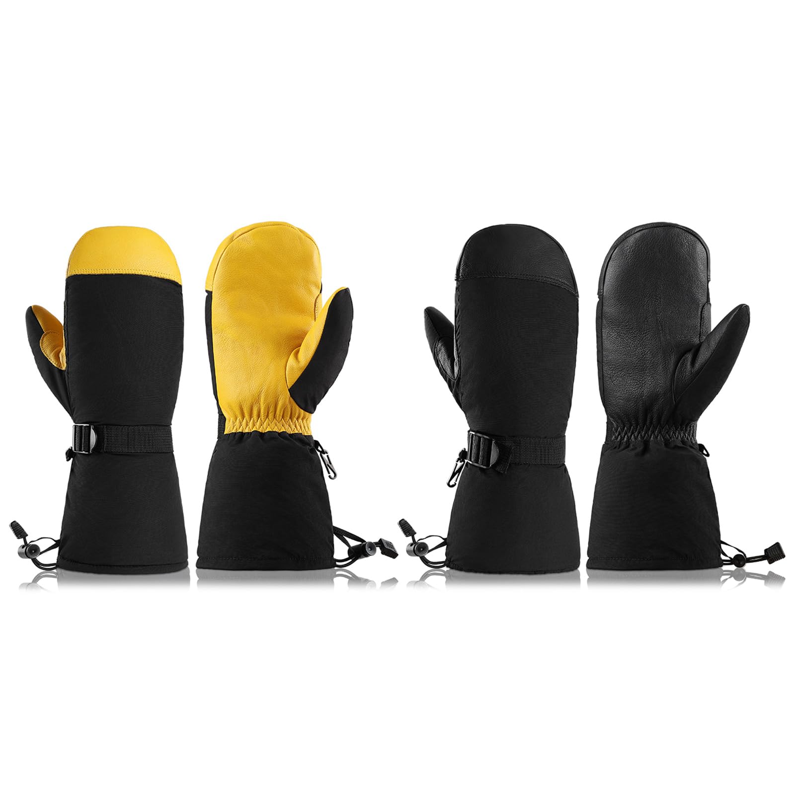 Guantes de snowboard con forro grueso resistente al viento para actividades unisex, resistentes al viento, guantes de esquí térmicos para hombres y mujeres con agarre antideslizante