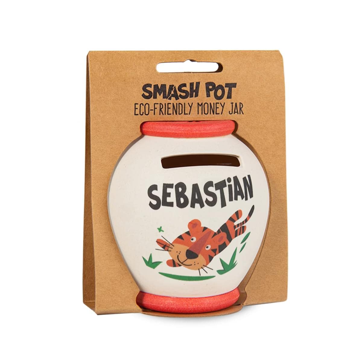 History & Heraldry Personalised Bamboo Smash Pot Money box (Sebastian)