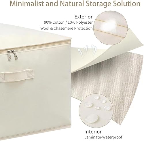 Miniatura 3 de Bolsas de edredón de lona, organizadores de clóset y almacenamiento para edredones, contenedores de organización de ropa, contenedores con