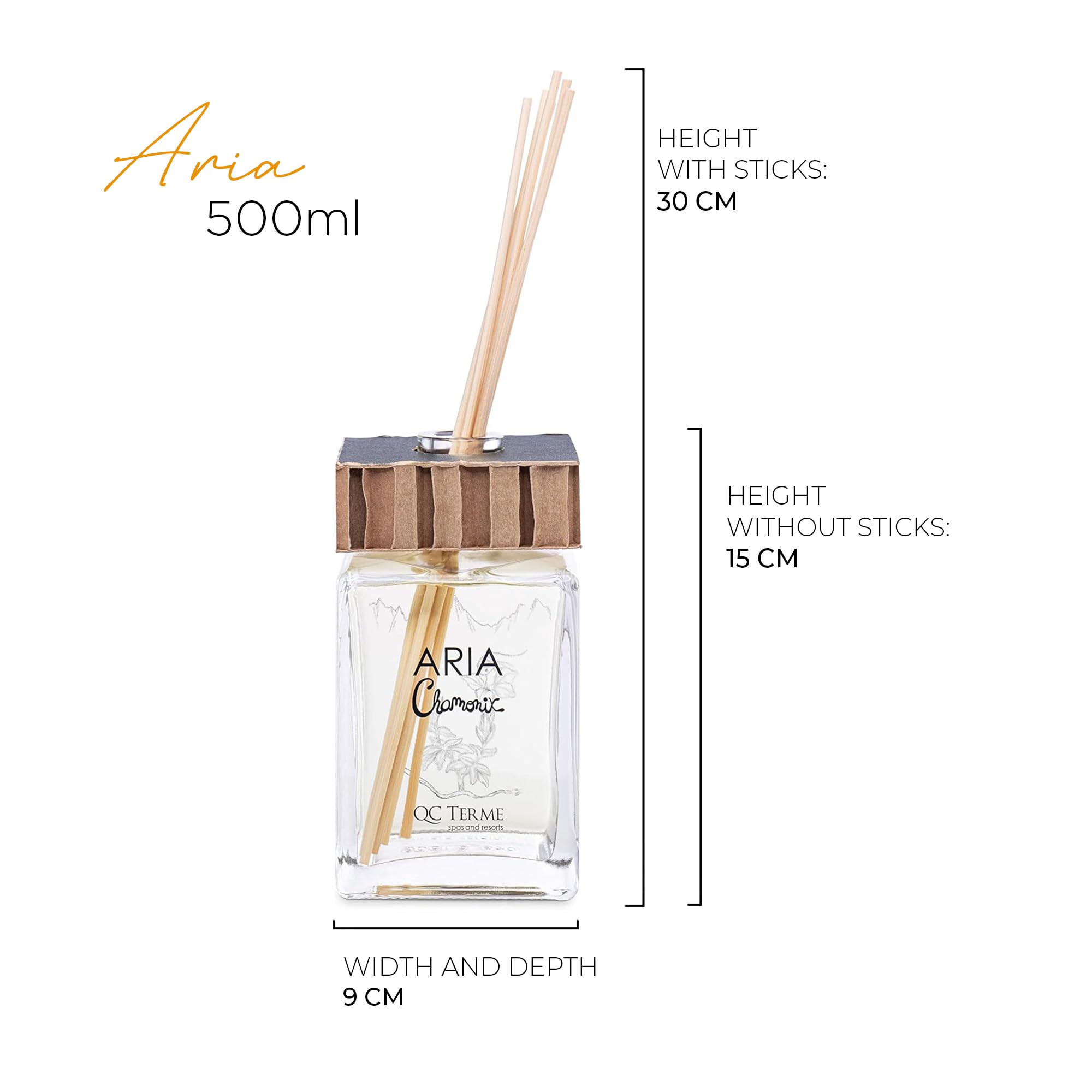 QC Terme Aria Chamonix 500 ml Art Edition, diffuseur  btons, parfum  d'ambiance  la Gentiane, bois de cdre, eucalyptus, noix de muscade et  cannelle Made in Italy : Amazon.fr: Cuisine et