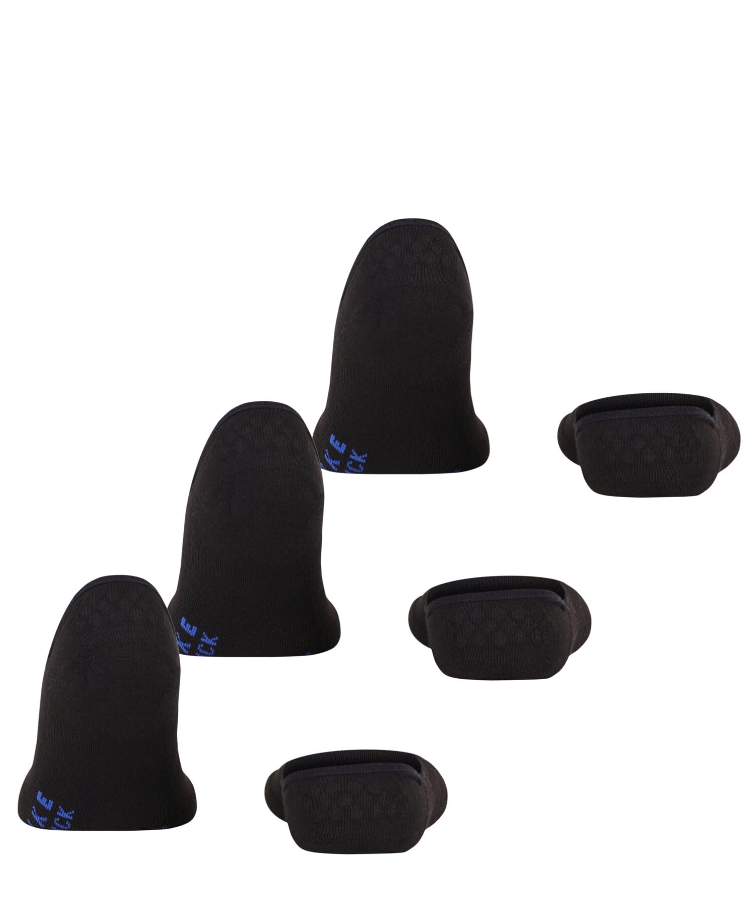 FALKE Uniseks Stopki Cool Kick Invisible Multipack U In Oddychający I Szybkoschnący niewidoczne jednokolorowe 3 Pak, Czarny Black 3000, 44-45