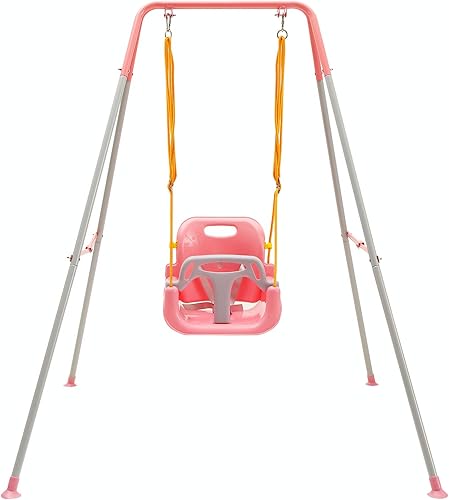 FUNLIO Juego de columpios 3 en 1 para niños pequeños con 4 sacos de arena, columpio para bebé para interiores y exteriores con soporte de metal
