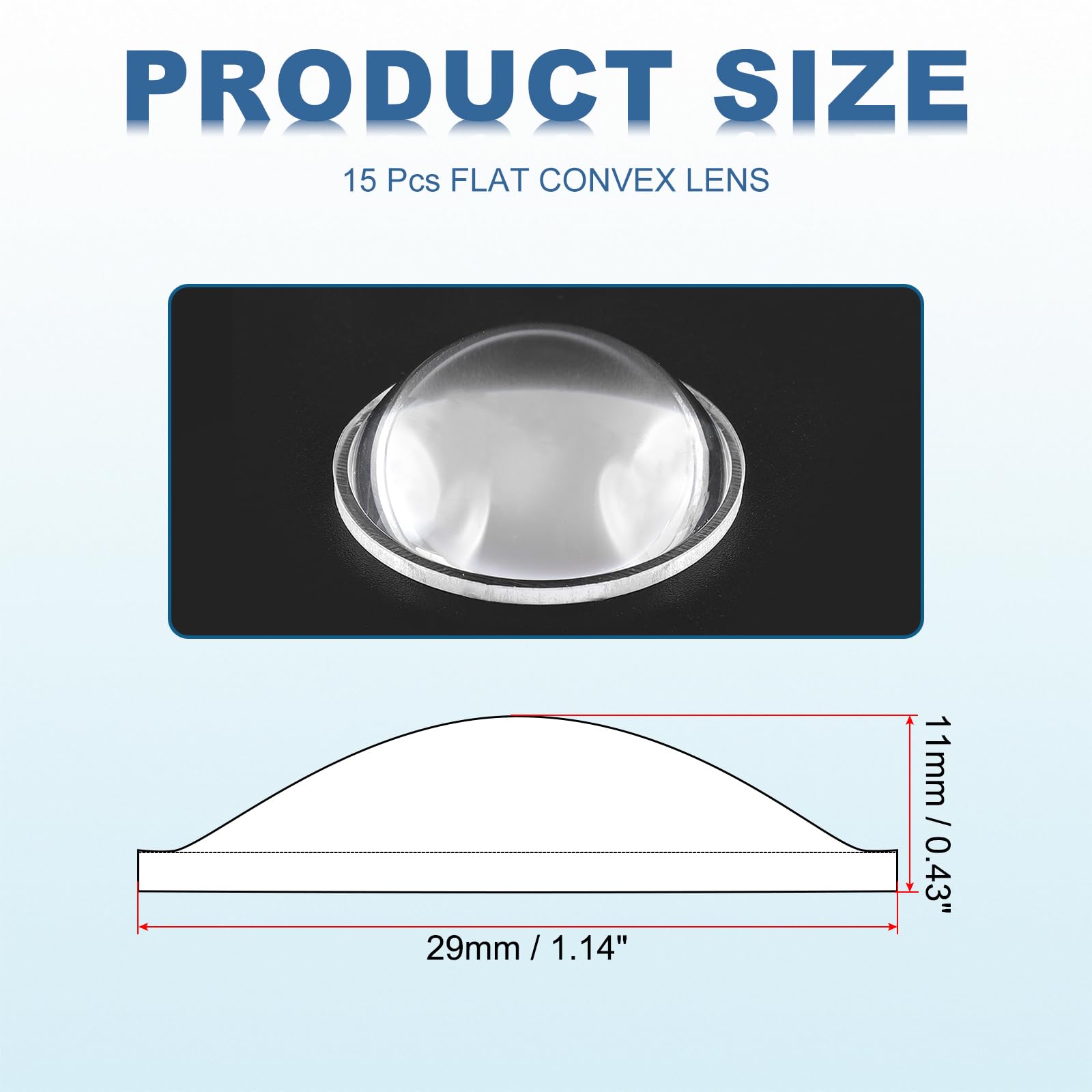 PATIKIL Diameter 29mm Flat Convex Lens - Image 2