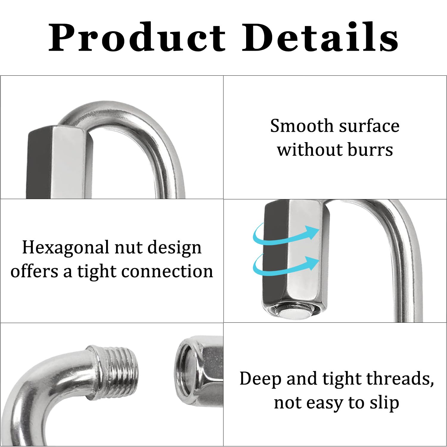 8 Pack Quick Link Chain Connector, 516Inch Stainless Steel Chain Link