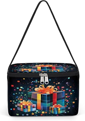 The Christmas Classic Style Insulated Lunch Bag Women Reusable Lunch Tote Square Meal Bag for Adults Men Cooler Lunch Box for Work Travel Picnic Food