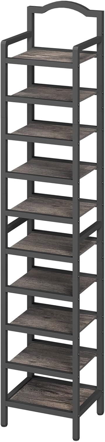 Free Standing Shoe Rack, Tall Boots Rack Organizer, 12-Tier Tall Shoe Rack, Vertical Shoe Organizer for Small Spaces, SS09BRY1-SS50BC