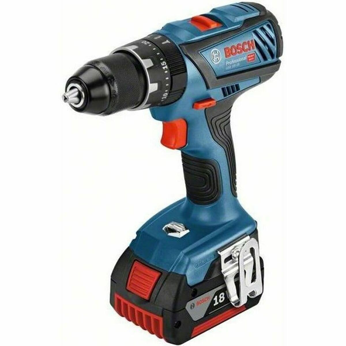 Bosch Professional 18V System taladro con percusión a batería GSB 18V-​28 (par máx. 63 Nm, incl. 2 baterías 4.0Ah, cargador rápido GAL 18V-​40, L-​BOXX)