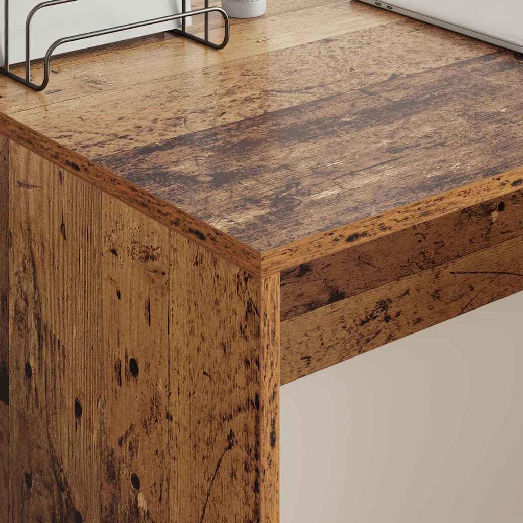 Scrivania in legno anticato, 109 x 50 x 78 cm, moderna scrivania da ufficio per casa e soggiorno, autoportante, con ampio spazio di archiviazione, ideale per lavoro e scuola