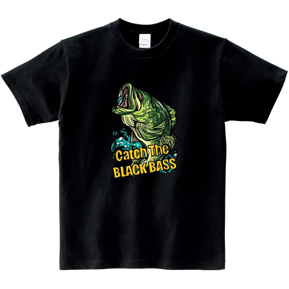 ブラックバス魚グラフィックプリント Tシャツ 黒 ブラックバス魚グラフィックプリント Tシャツ 黒 楽天市場