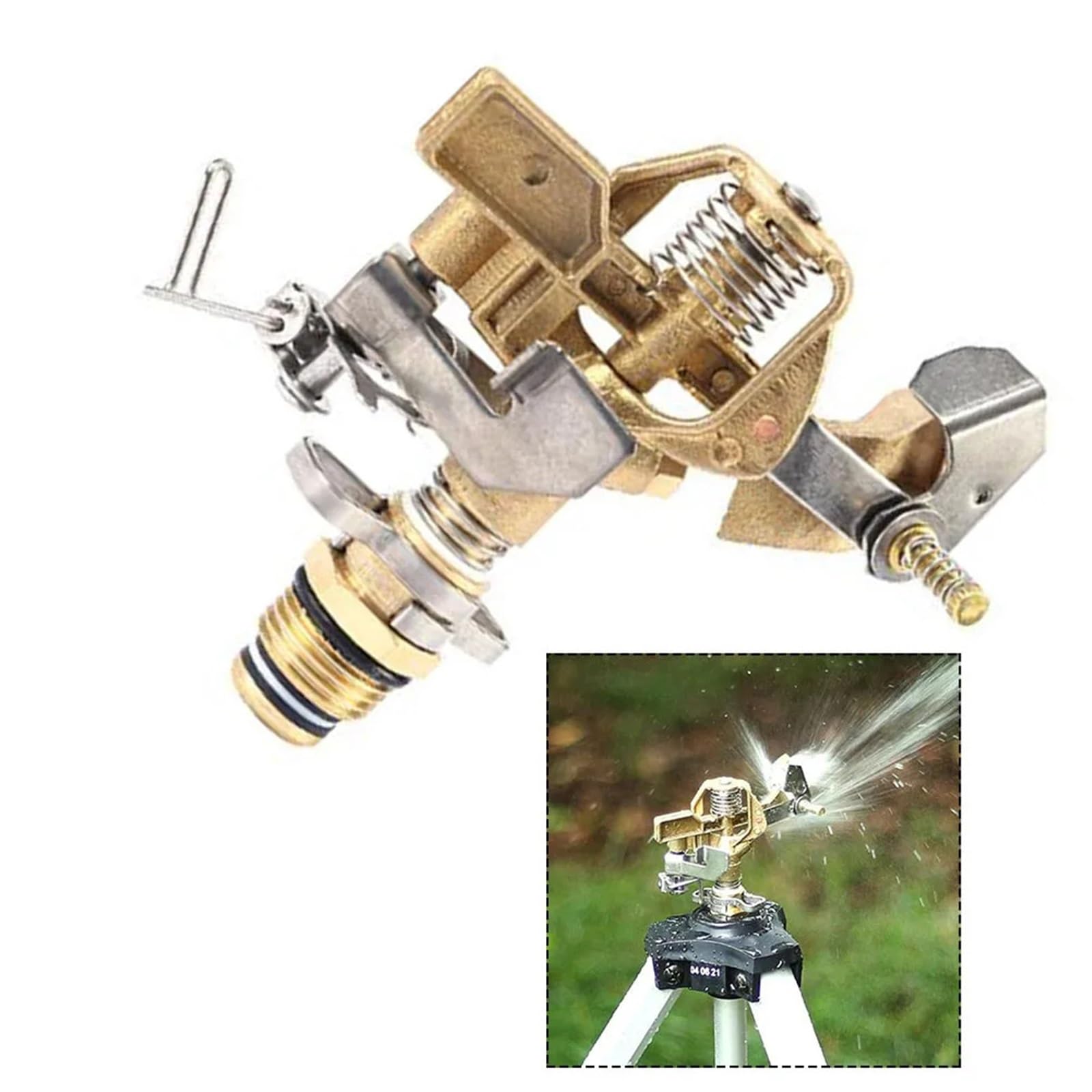 Irrigatore a spruzzo con Testina in Rame, irrigatore a 360 Gradi, Esperienza di irrigazione Personalizzabile, spruzzatore Rotante a 360 Gradi, spruzzo a impulsi