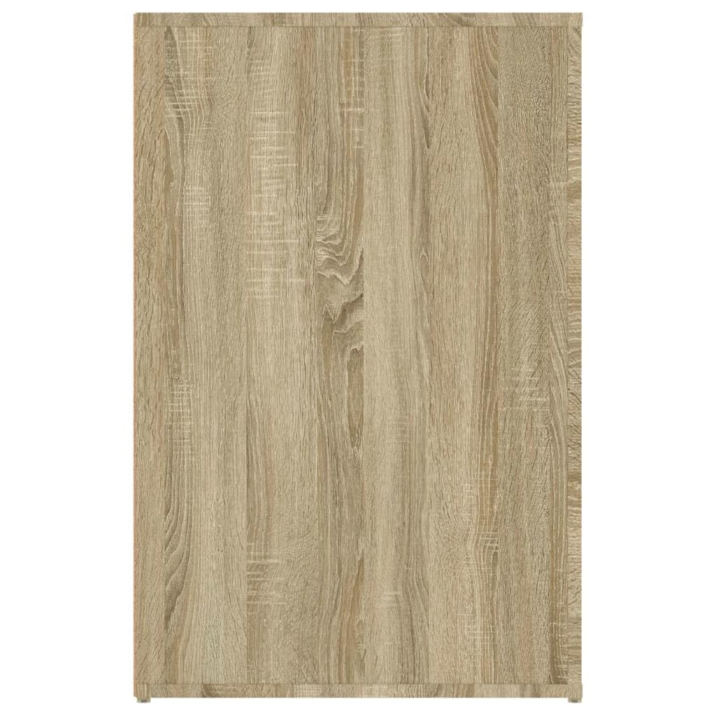 Scrivania per PC Rovere Sonoma 100x49x75 cm Legno Ingegnerizzato | Tavolo da lavoro compatto per ufficio o studio, dotato di un cassetto e un vano con anta salva spazio.