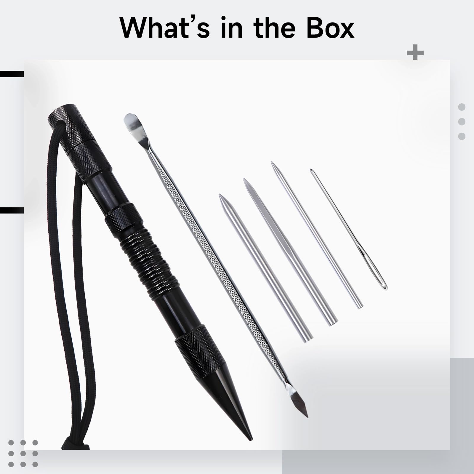 Chewtoyo Zestaw do produkcji bransoletek Paracord z czarnego aluminium, zestaw DIY z igłami Marlinspike i wieloma narzędziami, odpowiedni dla entuzjastów rękodzieła i projektów DIY