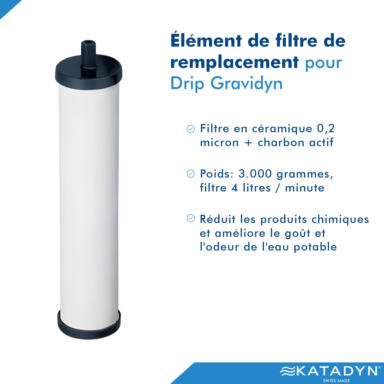 Katadyn Drip Gravidyn Elément céramique pour filtre à eau