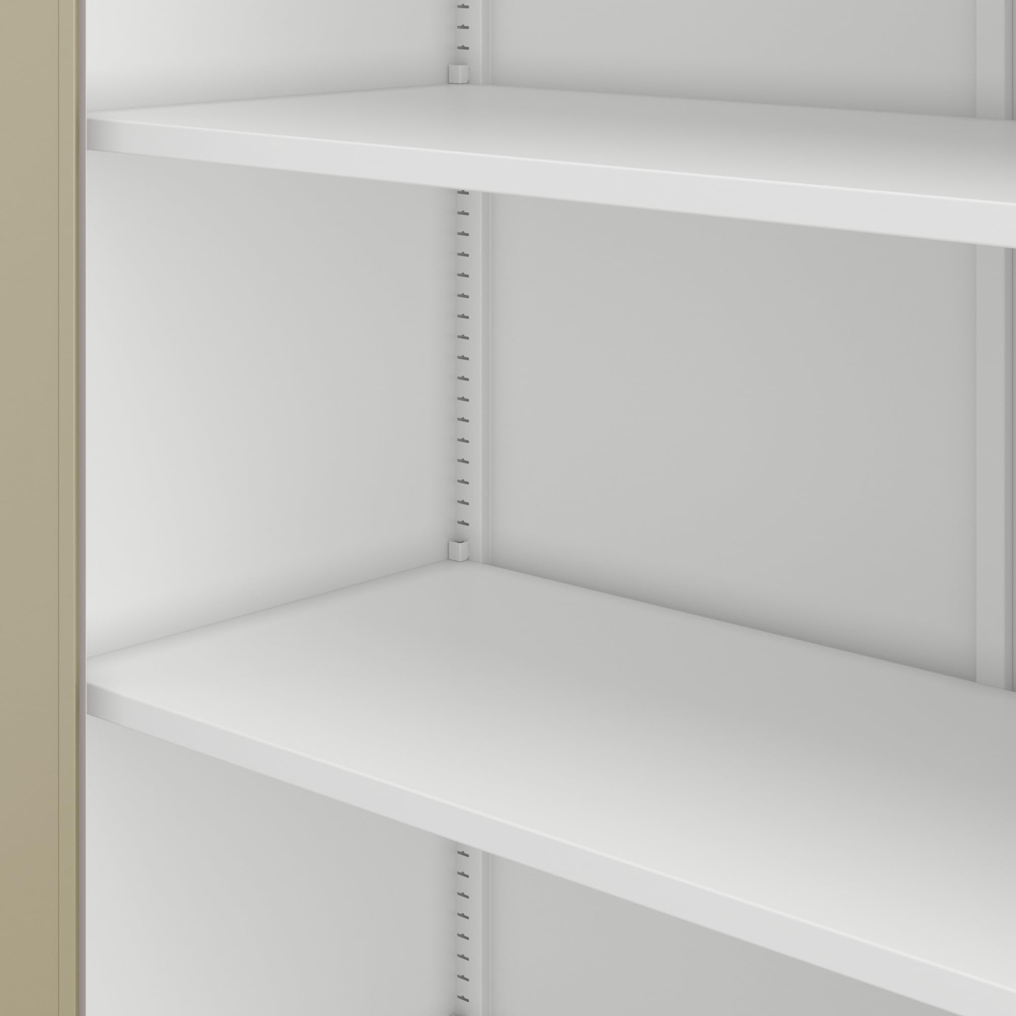 Jan Nowak Armoire de Bureau métallique 4 étagères tôle d'acier revêtement en Poudre 185 cm x 90 cm x 40 cm (Blanc/Imitation Bois)