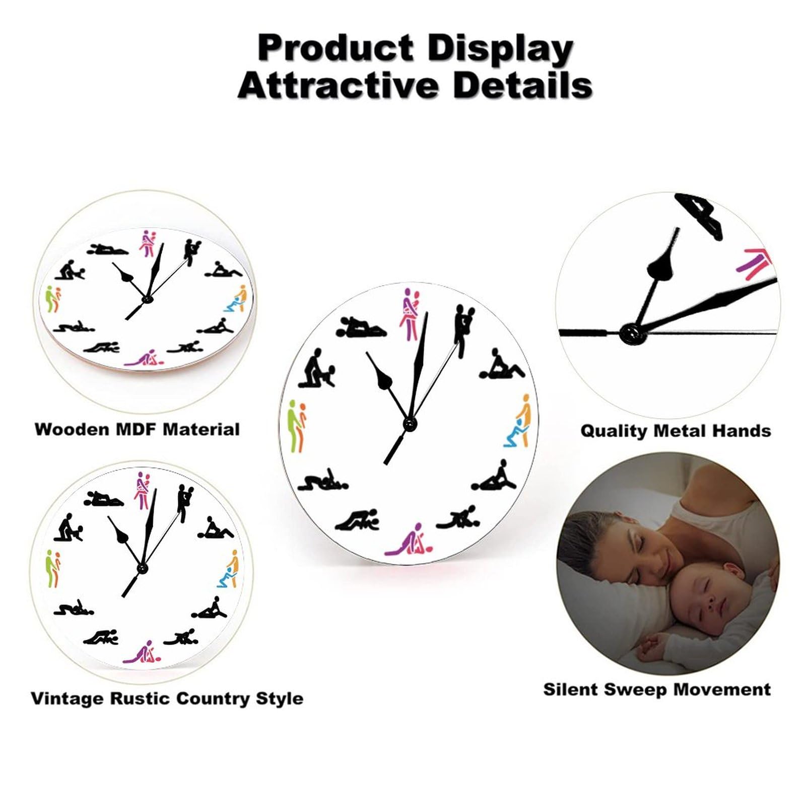 Amazon.com: Valentine's Day Gift Wooden Wall Clocks Sex 12