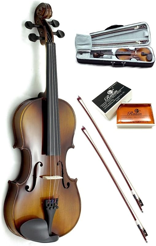 Sky Guarantee Sound 1/16 Size Student Beginner Violin Fiddle Outfit Natural Solid Maple Back Spruce Top with Case,2 Bows and Rosin