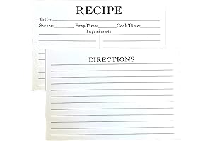 50 Double Sided Blank Floral Recipe Cards with Lines For Cooking