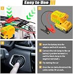 Jump Starter Adapter for DeWalt 20V MAX Battery, 12V Portable Car Jump Cables, Automotive Booster Cable Adapter, Jump Starting Dead or Weak Batteries, Engine up to 3.5 Liters (NO Battery)