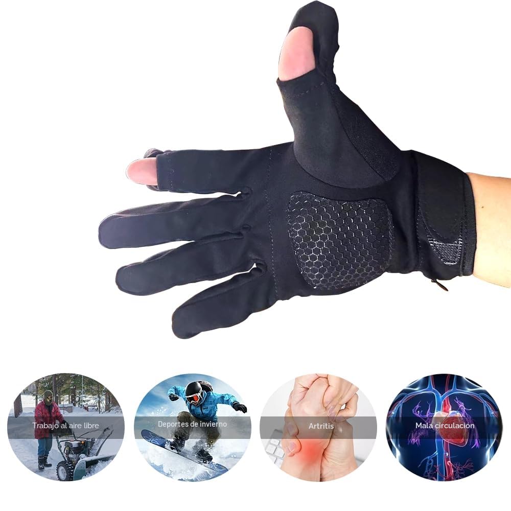 OBEST Guantes calefactables para hombres y mujeres, guantes de esquí con calefacción, para bicicleta o moto, 5 V, 2000 mAh, recargables, 5 niveles, para escalada, senderismo