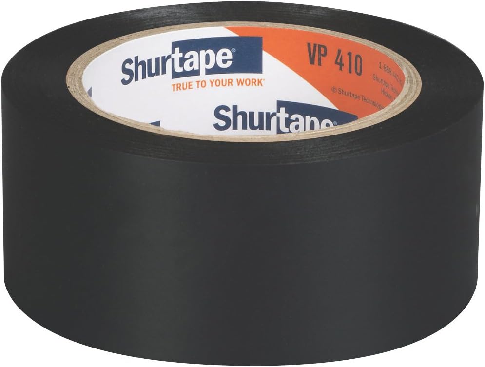 Shurtape 202810 VP-410 Vinyl Film Tape: 2" x 36 yd., black