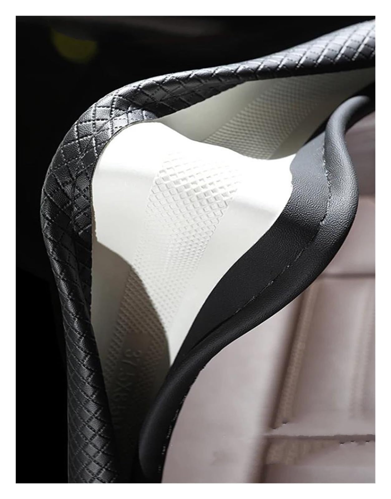 Lenkradabdeckung Auto Lenkrad Abdeckung D Form PU Leder Für Hyundai Für ioniq 5 2016-2022 Für 6 2023 Lenkrad Bezug Auto(Weiss)