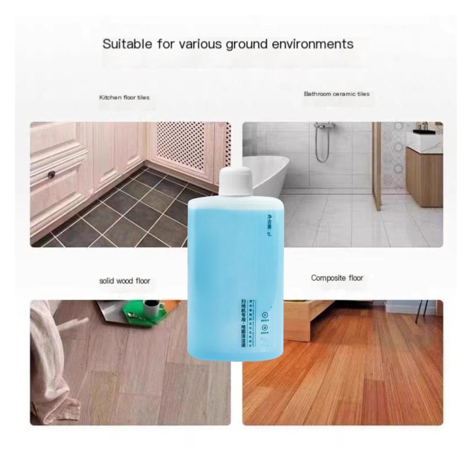Bodenreiniger。 1L (33.82fl oz)。 Kompatibel für Roborock S8 MaxV Ultra / S8 Max Ultra / S8 Pro Ultra。 Reinigungsflüssigkeit。 Zubehör für Bodenwäscher, Bodenreinigungslösung(1PC)