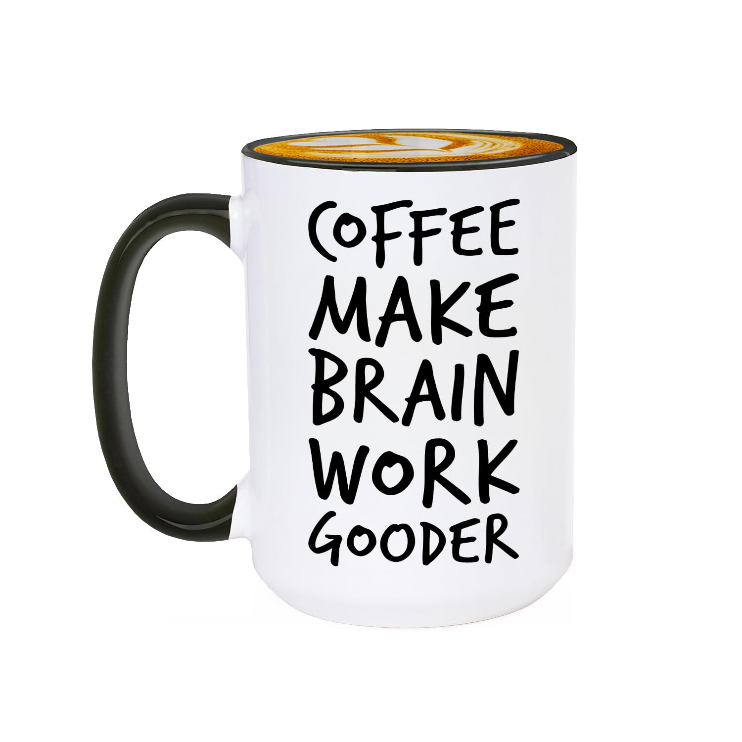 Veracco Coffee Make Brain Work Gooder Mug Funny Coffee Lover Gift Humorous Idea Family Friends Birthday Presents Sarcastic