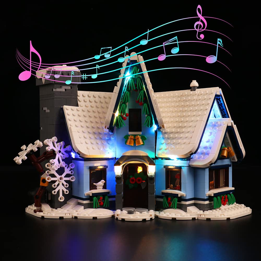 VONADO Kit di luci a LED per Lego Santa's Visit 10293 Set da costruzione (senza modello), kit di illuminazione decorativo compatibile con mattoncini regalo di Natale Lego, kit di luci fai-da-te