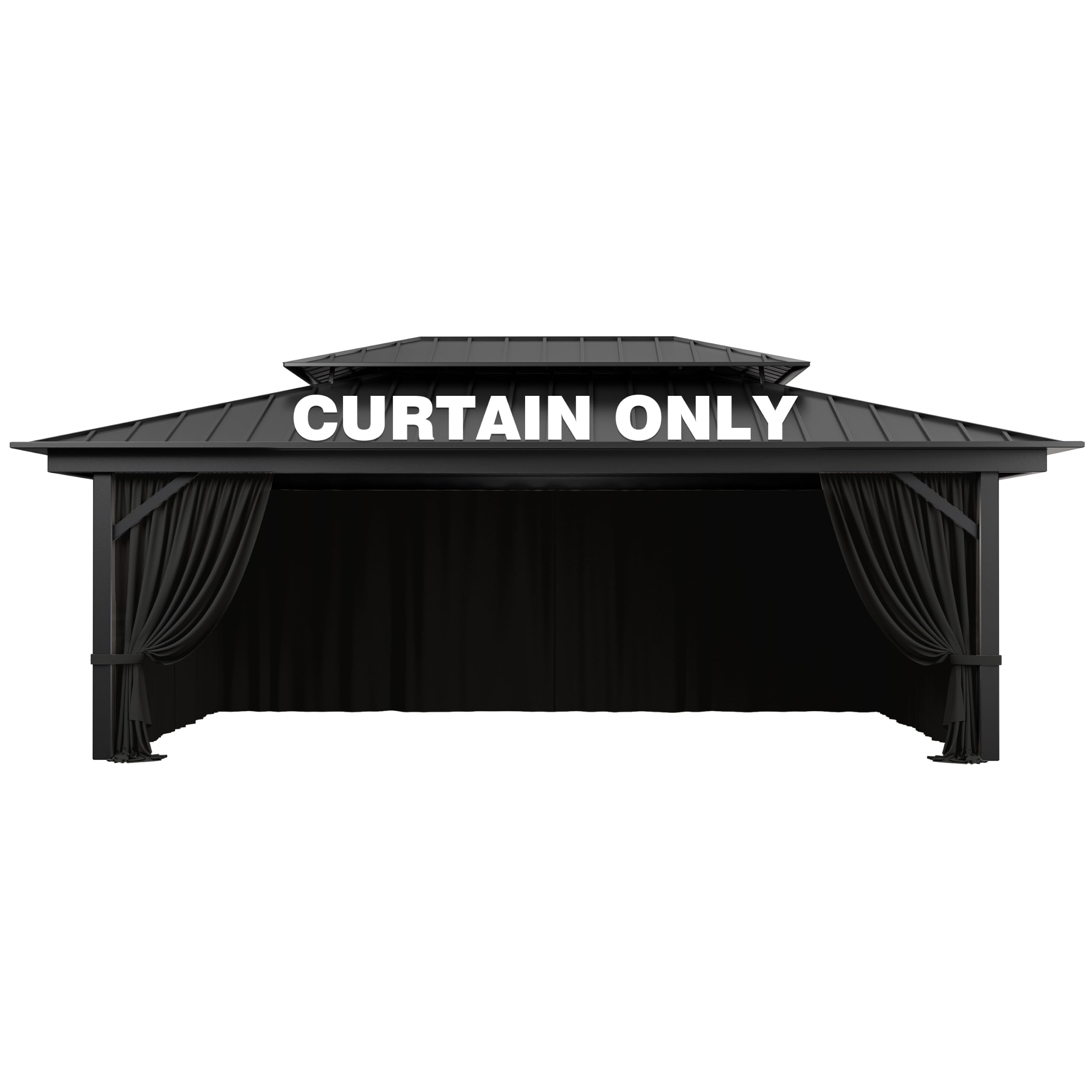 Photo 1 of **POSSIBLY RUNS SHORT**** Pakunoda Outdoor Gazebo Curtain Replacement Universal 4-Panel Sidewalls 12' X 20',Outdoor Patio Waterproof Privacy Curtain with Double Zipper for Patio, Garden, and Backyard (Curtain Only)