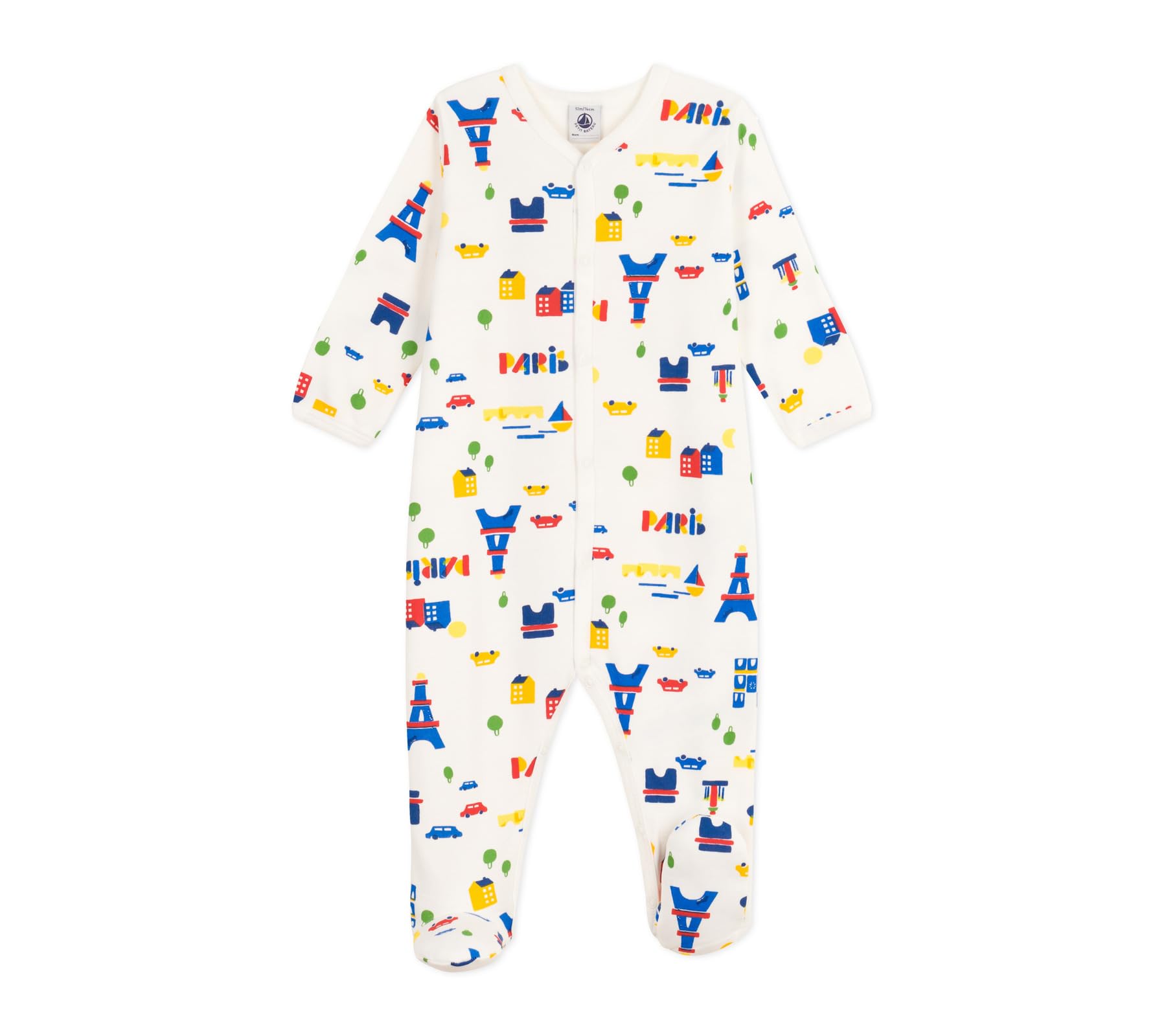 Pyjama Bébé Molleton Gratté Petit Bateau A0dvq01 Vêtement Nuit Mixte