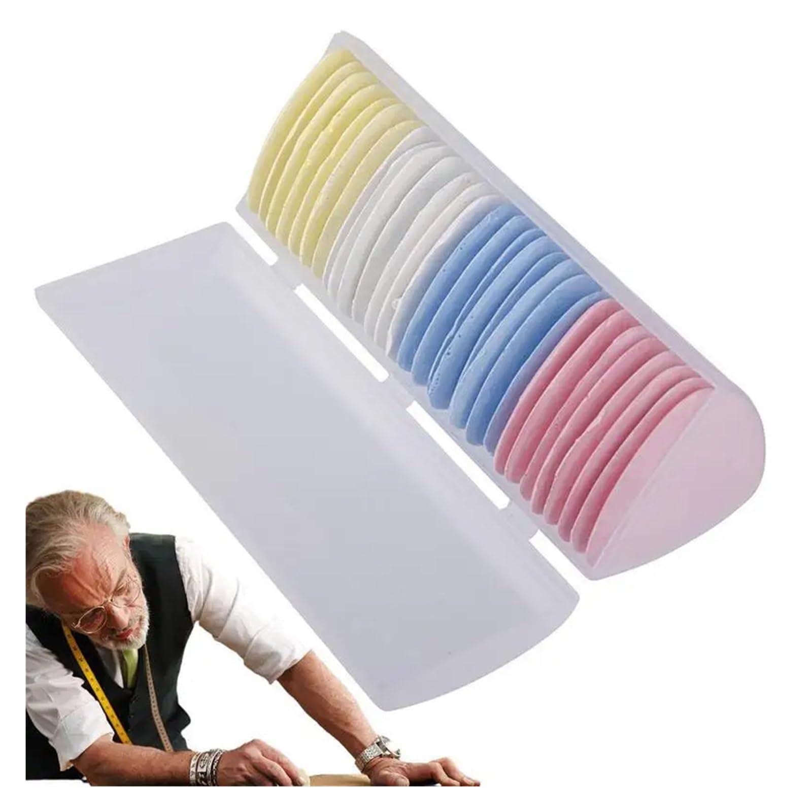 Schneiderkreide, 15 Box, löschbares Stoffmarker-Set: Schneiderkreide zum Nähen, Patchwork-Kleidung und DIY-Handarbeiten (30 Stück)